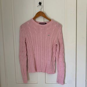 Pink cable knit vineyard vines sweater women’s M